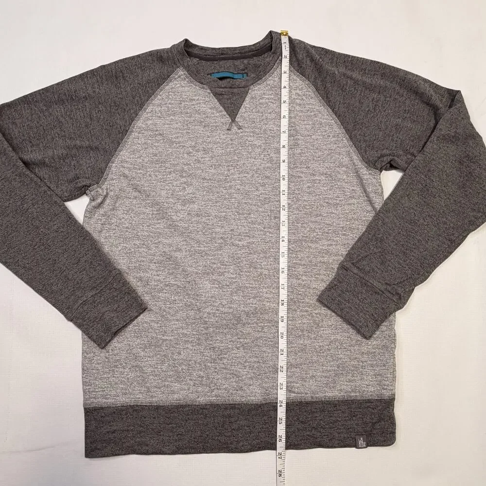 The North Face Sweatshirt Mens Small Gray Heather Raglan Crewneck Knit Pullover